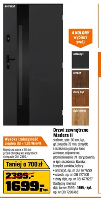 Drzwi zewnętrzne Madera II szer. 90cm promocja w OBI