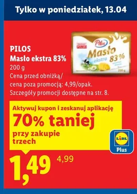Masło ekstra 83% promocja w Lidl