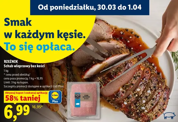 Schab wieprzowy bez kości extra promocja w Lidl