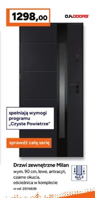Drzwi zewnętrzne O.K. Doors Milan promocja w Bricoman
