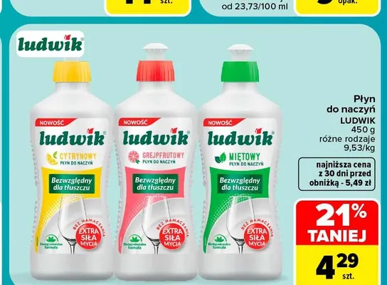 Płyn do naczyń miętowy Ludwik promocja w Carrefour Market