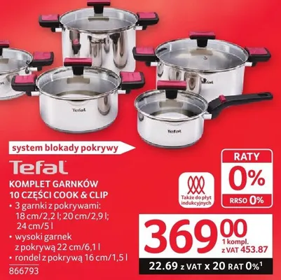 Komplet garnków 10 części COOK & CLIP promocja w Selgros