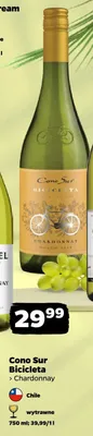 Wino białe wytrawne Cono Sur Bicicleta Chardonnay promocja w Netto