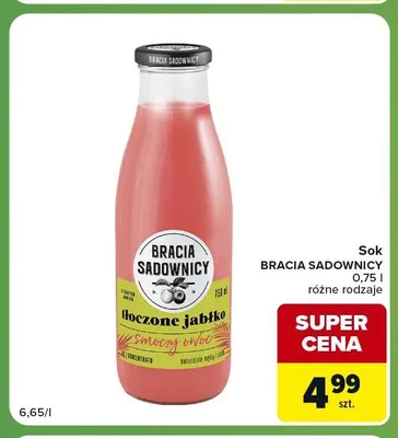 Sok tłoczone jabłko ze smoczym owocem Bracia Sadownicy promocja w Carrefour Express