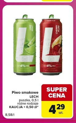 Piwo smakowe Lech Cherry Plum promocja w Carrefour Express