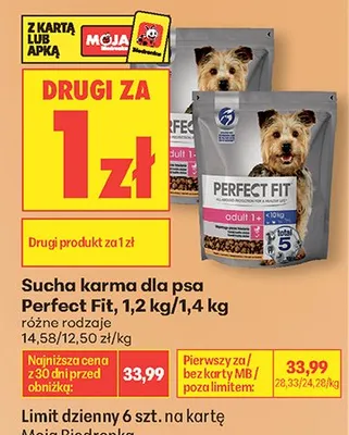 Sucha karma dla psa Perfect Fit promocja w Biedronka