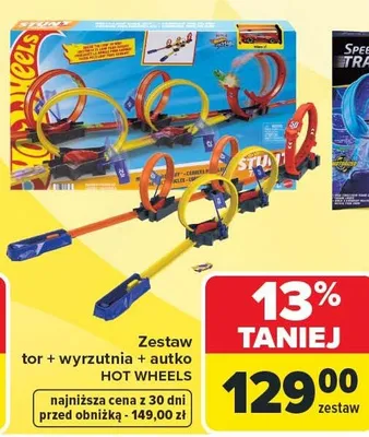 Zestaw tor + wyrzutnia + autko Hot Wheels promocja w Carrefour