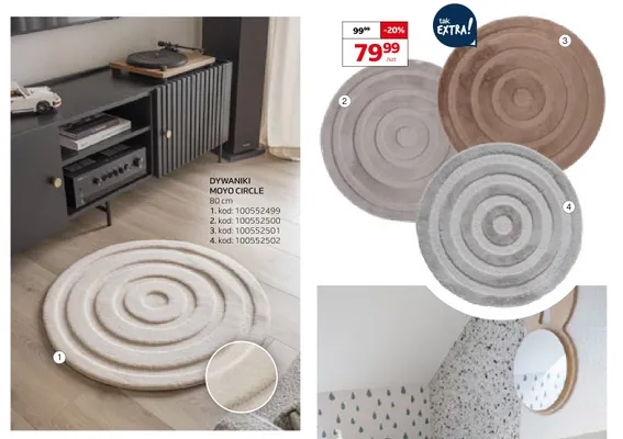 Dywanik Moyo Circle 80 cm jasnoszary promocja w Komfort