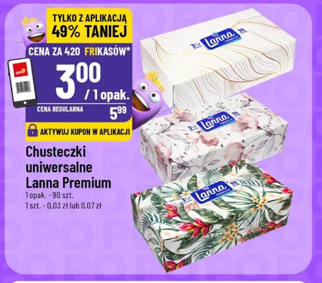 Chusteczki uniwersalne Lanna Premium promocja w POLOmarket