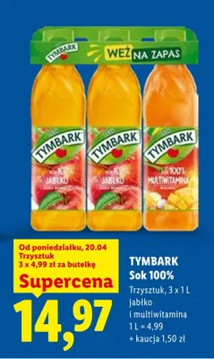 Sok 100% jabłko i multiwitamina promocja w Lidl