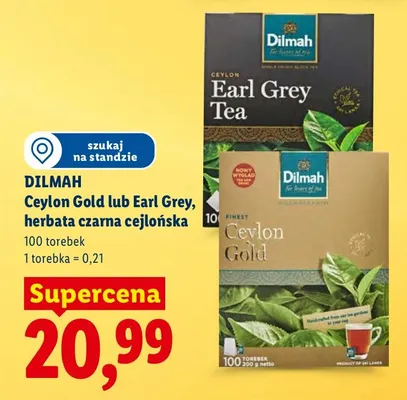 Ceylon Gold lub Earl Grey, herbata czarna cejlońska promocja w Lidl