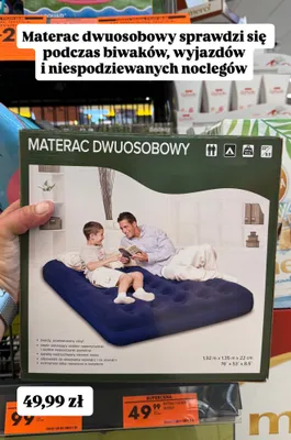 Materac dwuosobowy Bestway 1.92m x 1.35m x 22cm promocja w Biedronka