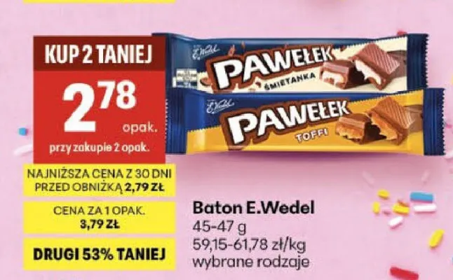 Baton E.Wedel Pawełek promocja w Delikatesy Centrum