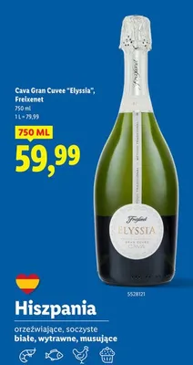 Wino musujące Cava Gran Cuvee "Elyssia", Freixenet promocja w Lidl