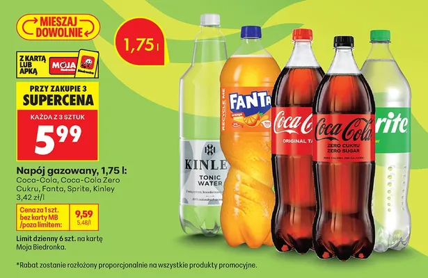 Napój gazowany Kinley Tonic Water promocja w Biedronka