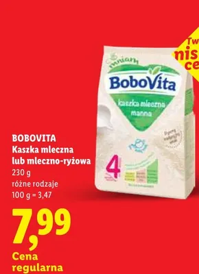 Kaszka mleczna BoboVita promocja w Lidl