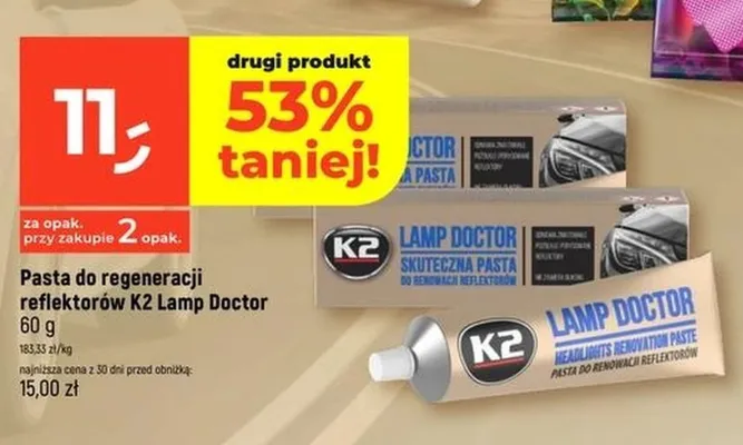 Pasta do regeneracji reflektorów K2 Lamp Doctor promocja w Dealz
