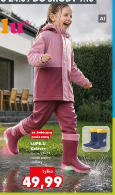 Kalosze ze świecącą podeszwą Lupilu promocja w Kaufland