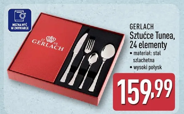 Sztućce Tunea, 24 elementy promocja w Aldi