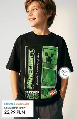 Koszulka dziecięca Minecraft promocja w Sinsay