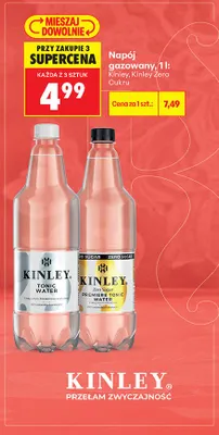 Napój gazowany Kinley Zero Tonic Water 1l promocja w Biedronka