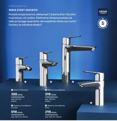 Bateria umywalkowa niska Grohe Start Quickfix promocja w Castorama