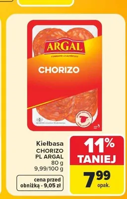 Kiełbasa Chorizo Argal promocja w Carrefour