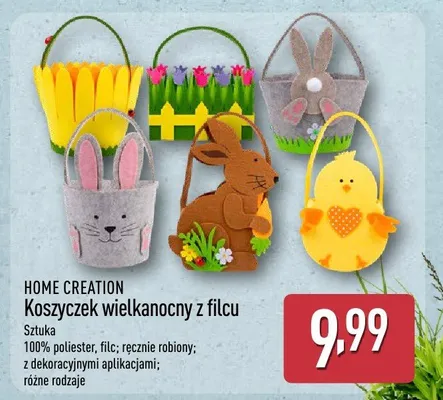 Koszyczek wielkanocny z filcu promocja w Aldi