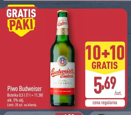 Piwo Budweiser promocja w Aldi