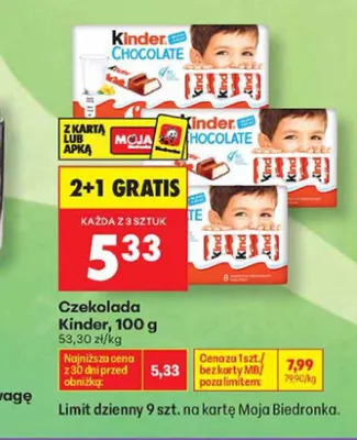 Czekolada Kinder promocja w Biedronka