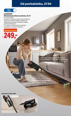 Akumulatorowy odkurzacz pionowy 22,2V promocja w Lidl