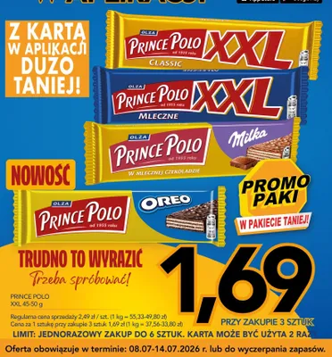 Wafel Prince Polo XXL Milka promocja w Kupiec