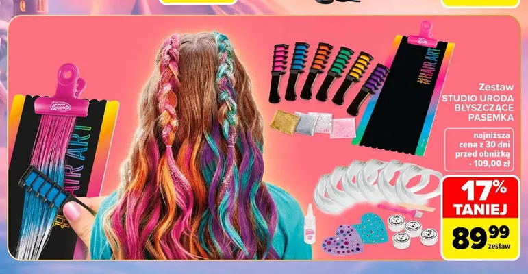 Zestaw Studio Uroda błyszczące pasemka Hair Art promocja w Carrefour
