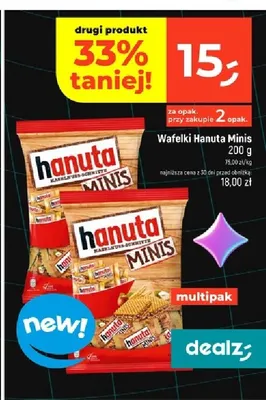 Wafelki Hanuta Minis promocja w Dealz