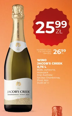 Wino musujące Jacob's Creek Chardonnay Pinot Noir promocja w Duży Ben