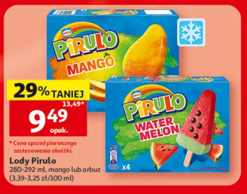 Lody Pirulo Watermelon 4-pak promocja w Auchan