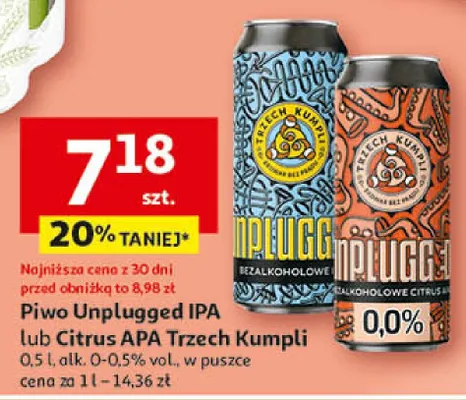 Piwo Unplugged IPA promocja w Auchan