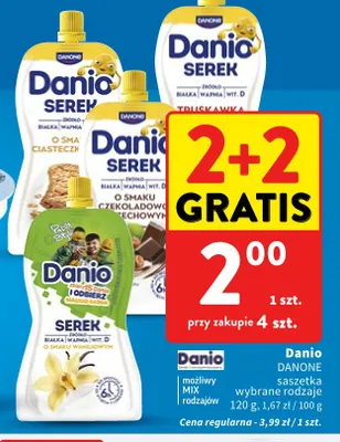Serek Danio w saszetce truskawkowy promocja w Intermarche