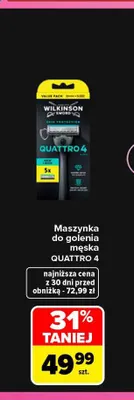 Maszynka do golenia męska Quattro 4 Wilkinson Sword promocja w Carrefour