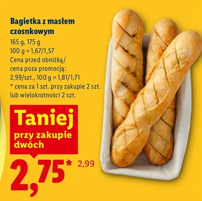 Bagietka z masłem czosnkowym promocja w Lidl