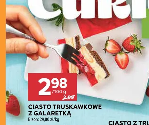 Ciasto truskawkowe z galaretką Bizon promocja w Stokrotka