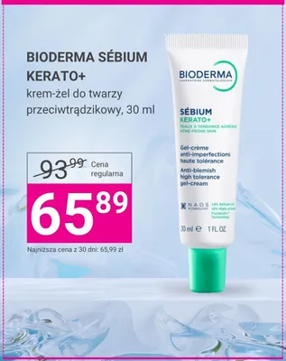 Krem-żel do twarzy przeciwtrądzikowy Bioderma Sébium Kerato+ promocja w Hebe