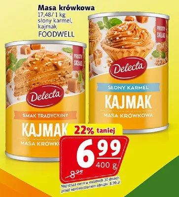 Masa krówkowa kajmak Delecta Foodwell promocja w Prim Market