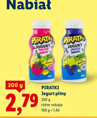 Jogurt pitny różne rodzaje promocja w Lidl