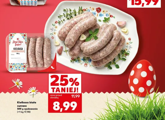 Kiełbasa biała surowa promocja w Kaufland