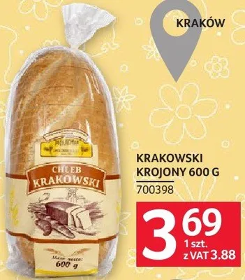 Chleb krakowski krojony 600 g promocja w Selgros