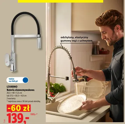 Bateria zlewozmywakowa 26,5x48x5,5 cm Livarno promocja w Lidl