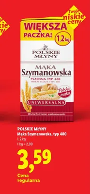 Mąka Szymanowska Polskie Młyny typ 480 promocja w Lidl