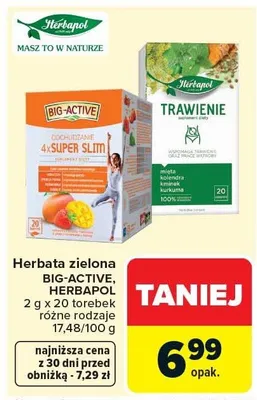 Herbata zielona Big-Active Herbapol promocja w Carrefour