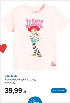 T-shirt dziewczęcy Cool Club różowy Toy Story promocja w Smyk